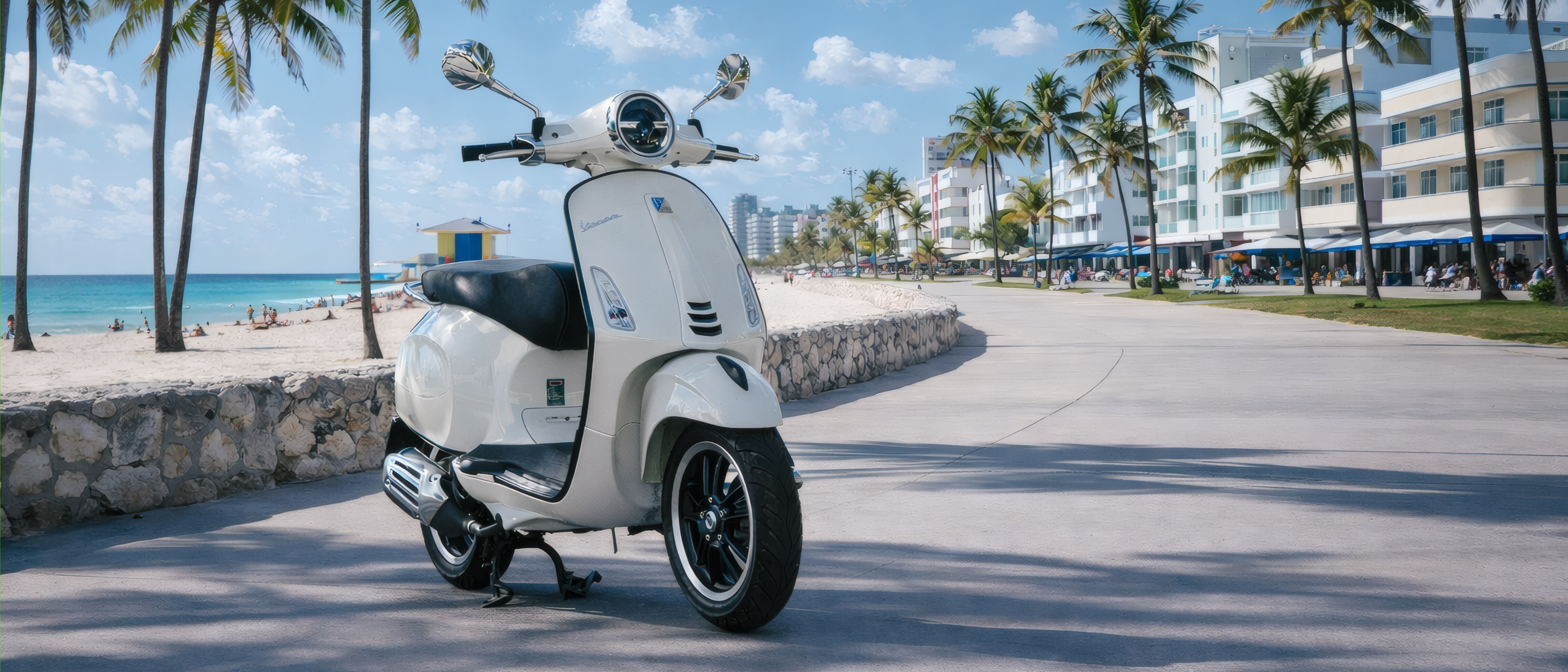Vespa scooters at Vespa World Miami